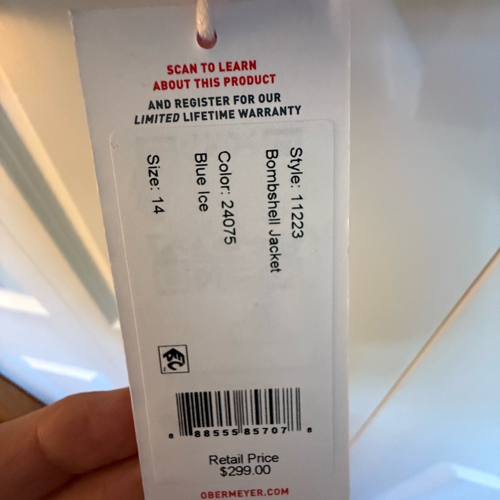 Blue Ice Obermeyer Bombshell Puffer Jacket with F… - image 7